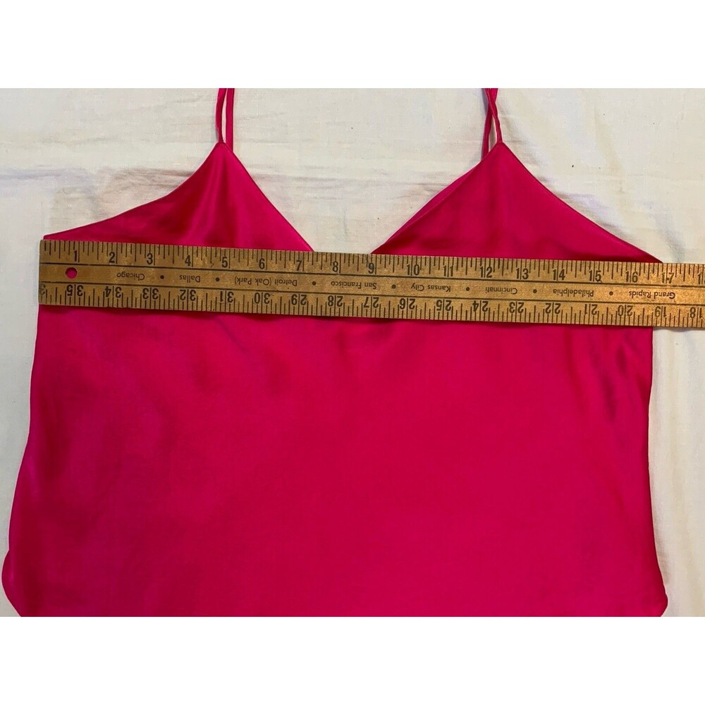 Vintage Morgan Taylor Silk Camisole Cami Tank Top Medium Hot Pink V-neck Dressy - Picture 5 of 9